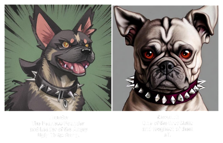 Thunder The Fearless Founder and Leader of the Angry Ugly Mutts Gang. Maverick One of the first Mutts and toughest of them all.